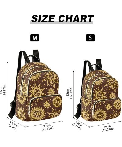 Mystical Boho Sun Moon Eyes Backpack Purse for Women Lightweight Back Pack Casual Daypack Travel Shoulder Bag Bookbag - S Sma...