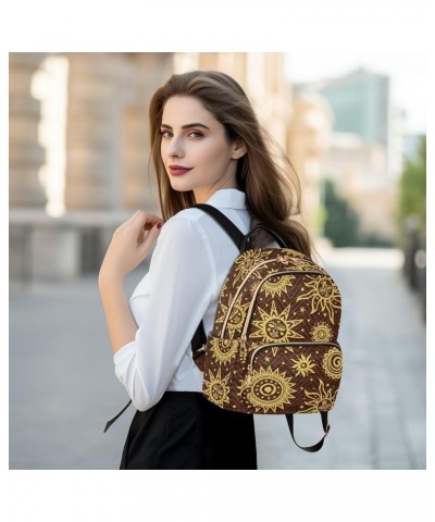 Mystical Boho Sun Moon Eyes Backpack Purse for Women Lightweight Back Pack Casual Daypack Travel Shoulder Bag Bookbag - S Sma...