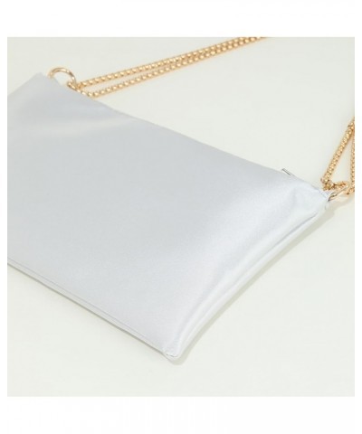 Satin Bag Evening Bag Purses for Women Trendy Shoulder Bag Silver Clutch Y2k Purse 2000s Rose Red $13.99 Evening Bags