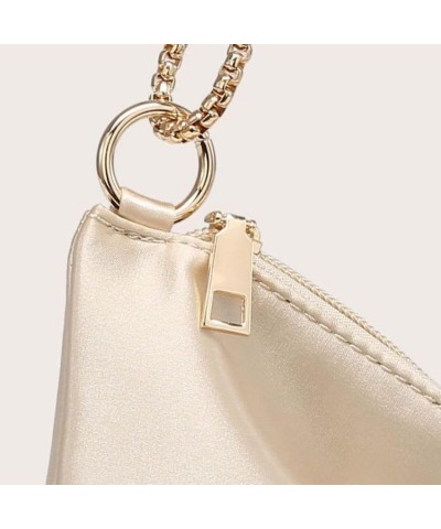 Satin Bag Evening Bag Purses for Women Trendy Shoulder Bag Silver Clutch Y2k Purse 2000s Rose Red $13.99 Evening Bags