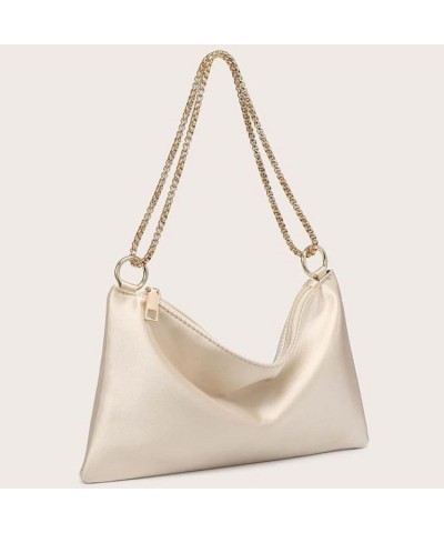 Satin Bag Evening Bag Purses for Women Trendy Shoulder Bag Silver Clutch Y2k Purse 2000s Rose Red $13.99 Evening Bags