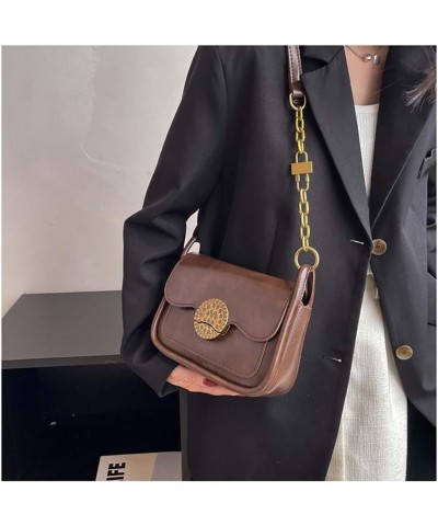 Retro Small Bag Women's One Shoulder Underarm Bag Versatile Crossbody Small Square Bag Coffee $35.63 Totes