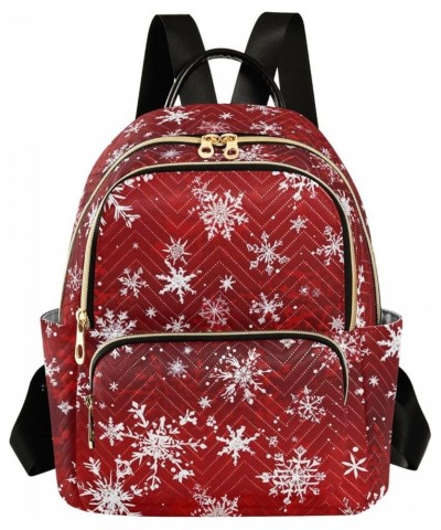 Christmas Snowflake Red Backpack Purse for Women Small Travel Bag Fashion Daypack M 202a1922 M(11.4"x6.1"x14.17") 202a1922 $1...