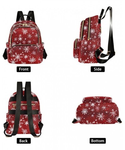 Christmas Snowflake Red Backpack Purse for Women Small Travel Bag Fashion Daypack M 202a1922 M(11.4"x6.1"x14.17") 202a1922 $1...