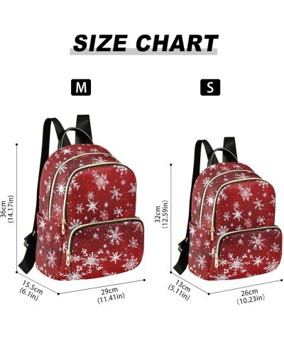 Christmas Snowflake Red Backpack Purse for Women Small Travel Bag Fashion Daypack M 202a1922 M(11.4"x6.1"x14.17") 202a1922 $1...