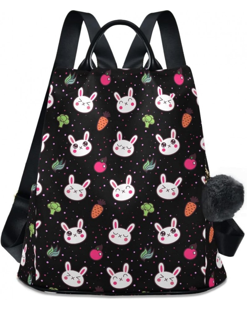 Funny Rabbit Women Fashion Backpack Purse Travel Ladies College Shoulder Bags $16.00 Backpacks