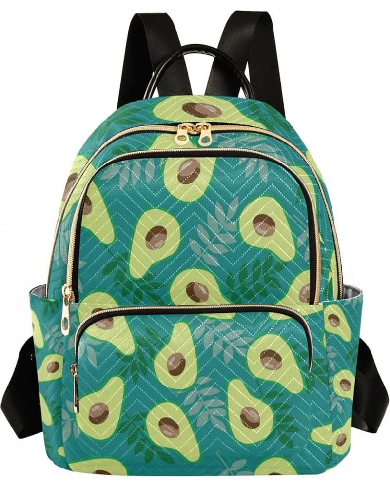 Avocado and Leaves Turquoise Backpack for Women Shoulder Bag Lightweight Mini Backpack Casual Daypack Back Pack Small(11.41''...