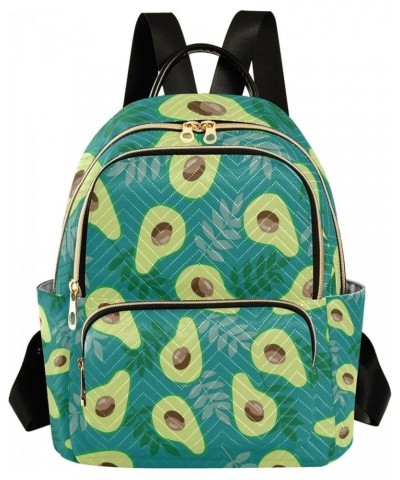 Avocado and Leaves Turquoise Backpack for Women Shoulder Bag Lightweight Mini Backpack Casual Daypack Back Pack Small(11.41''...