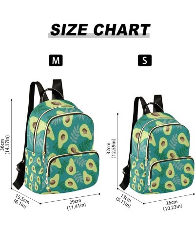 Avocado and Leaves Turquoise Backpack for Women Shoulder Bag Lightweight Mini Backpack Casual Daypack Back Pack Small(11.41''...