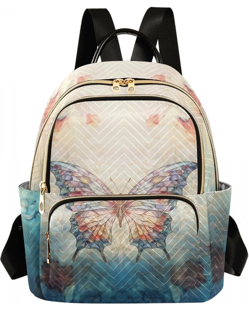 Colorful Butterfly Wings Fashion Travel Backpack for Women Multi Pockets Lightweight Purse for Women-M Multicolor Medium $14....