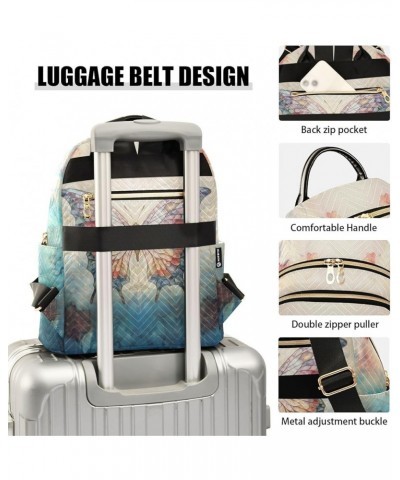 Colorful Butterfly Wings Fashion Travel Backpack for Women Multi Pockets Lightweight Purse for Women-M Multicolor Medium $14....