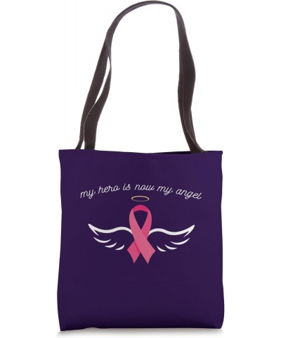 My Hero is now my Angel. Breast Cancer Awareness and Support Tote Bag $15.21 Totes