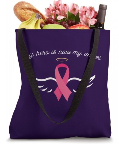 My Hero is now my Angel. Breast Cancer Awareness and Support Tote Bag $15.21 Totes