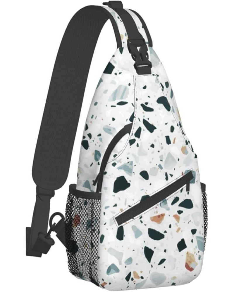 White Tree Camo Print Trendy Casual Daypack Versatile Crossbody Backpack Shoulder Bag Fashionable Chest Bag White Parttern On...