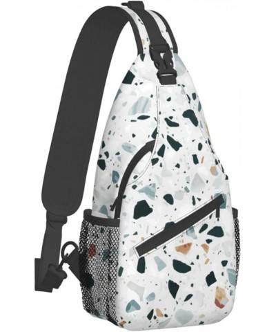 White Tree Camo Print Trendy Casual Daypack Versatile Crossbody Backpack Shoulder Bag Fashionable Chest Bag White Parttern On...