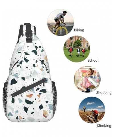 White Tree Camo Print Trendy Casual Daypack Versatile Crossbody Backpack Shoulder Bag Fashionable Chest Bag White Parttern On...