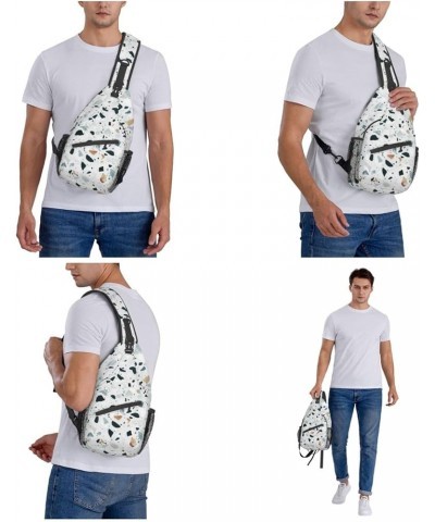 White Tree Camo Print Trendy Casual Daypack Versatile Crossbody Backpack Shoulder Bag Fashionable Chest Bag White Parttern On...