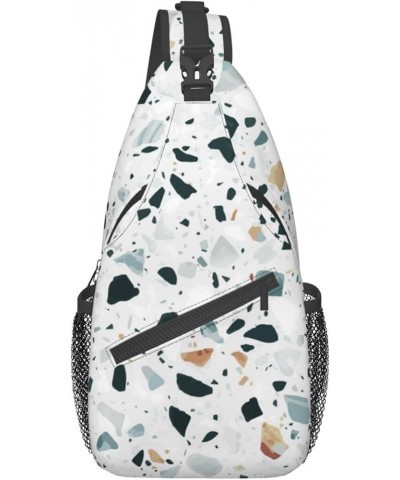 White Tree Camo Print Trendy Casual Daypack Versatile Crossbody Backpack Shoulder Bag Fashionable Chest Bag White Parttern On...