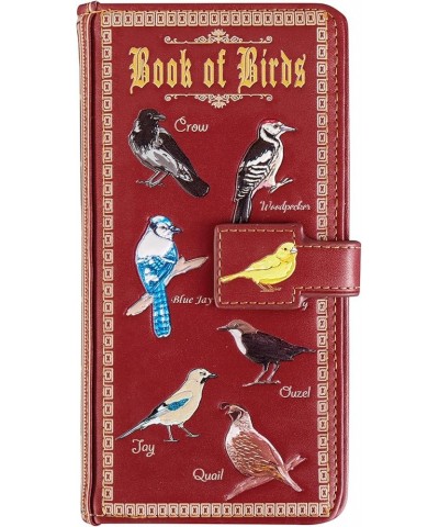 Book of Birds Magnetic Closure Red Wallet Red $16.30 Wallets