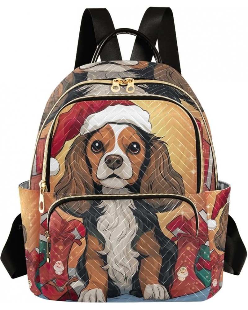 Adorable Puppy Quilted Backpack Purse for Women Cute Mini Backpack for Women Travel Purse with Luggage Strap Christmas Pet Do...