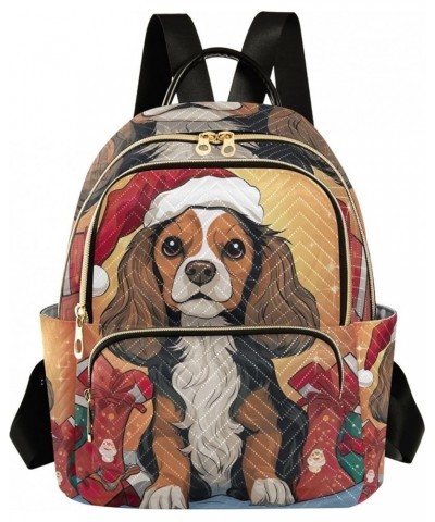 Adorable Puppy Quilted Backpack Purse for Women Cute Mini Backpack for Women Travel Purse with Luggage Strap Christmas Pet Do...