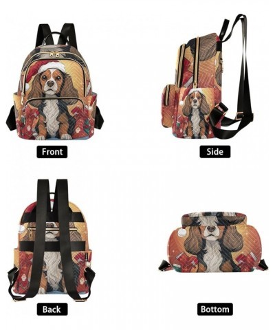 Adorable Puppy Quilted Backpack Purse for Women Cute Mini Backpack for Women Travel Purse with Luggage Strap Christmas Pet Do...