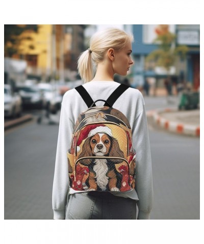 Adorable Puppy Quilted Backpack Purse for Women Cute Mini Backpack for Women Travel Purse with Luggage Strap Christmas Pet Do...