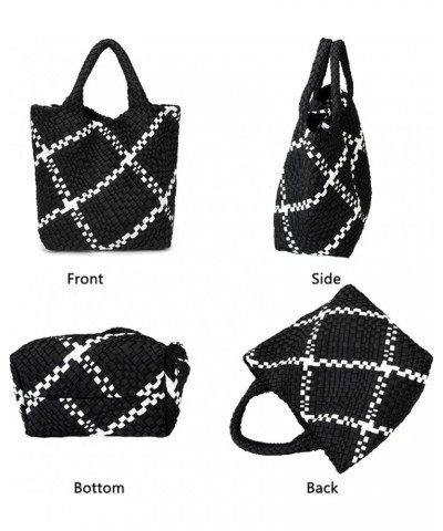 Fashion Hobo Bag Handmade Woven Casual Female Handbag Large Capacity Neoprene Tote Bag Patchwork Women Shoulder Bags Purple $...