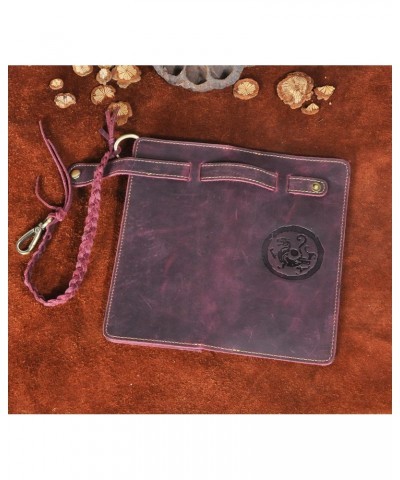 Womens Genuine Leather Bifold Organizer Checkbook Wallet Vintage Style Card Case (1 Wine Dragon) $27.12 Wallets