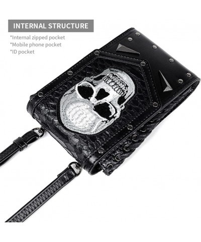 Crossbody Bags for Women Skull Pattern Stitching Purses for Women Travel Bag Cross Body Bag Purses for Women Phone Black $12....