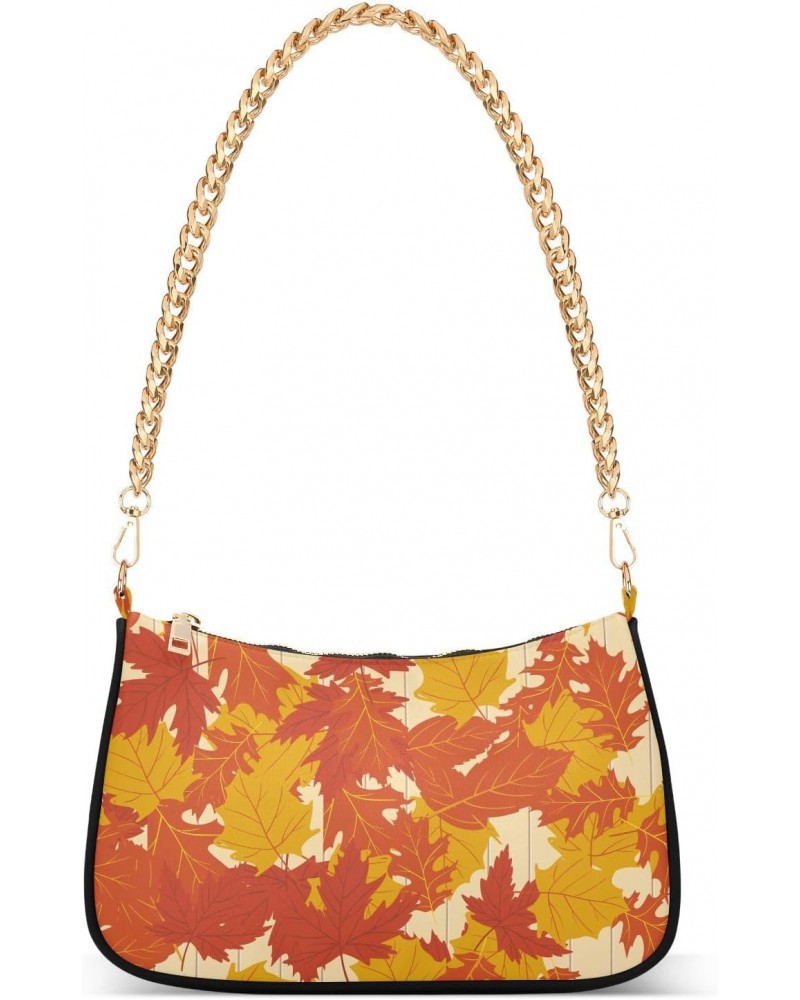 Falling Autumn Leaves Maple Leaf Shoulder Bag for Women Hobo Bags Small Chain Shoulder Bags Clutch Handbag Tote Crossbody Bag...