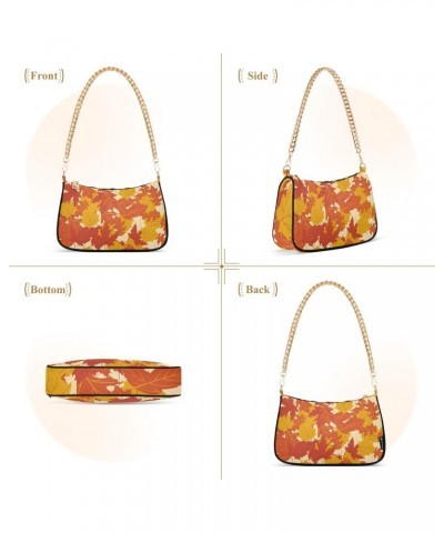 Falling Autumn Leaves Maple Leaf Shoulder Bag for Women Hobo Bags Small Chain Shoulder Bags Clutch Handbag Tote Crossbody Bag...