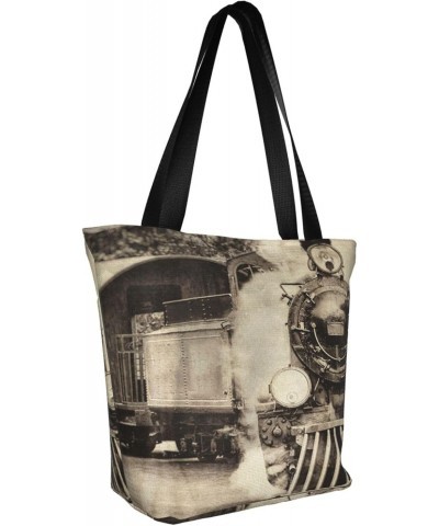 Shoulder Bag Vintage Train Fashion Travel Handbag For Women Girls $14.95 Totes