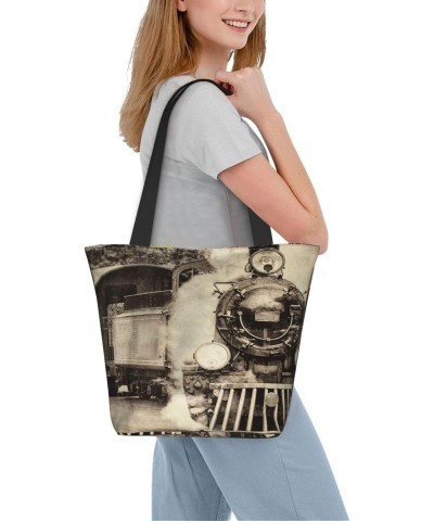 Shoulder Bag Vintage Train Fashion Travel Handbag For Women Girls $14.95 Totes