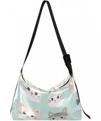 Cute Kitty Cats Tote Bag for Women Large Hobo Bags Crossbody Bag Casual Tote with Adjustable Strap for Travel $15.84 Totes