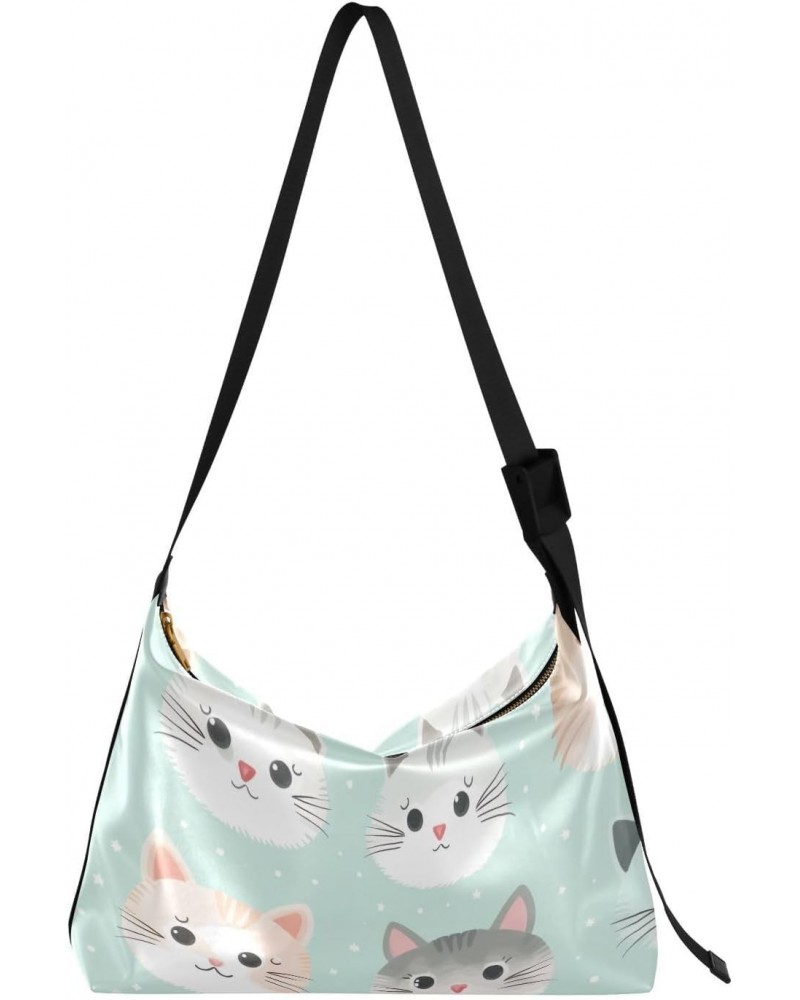 Cute Kitty Cats Tote Bag for Women Large Hobo Bags Crossbody Bag Casual Tote with Adjustable Strap for Travel $15.84 Totes