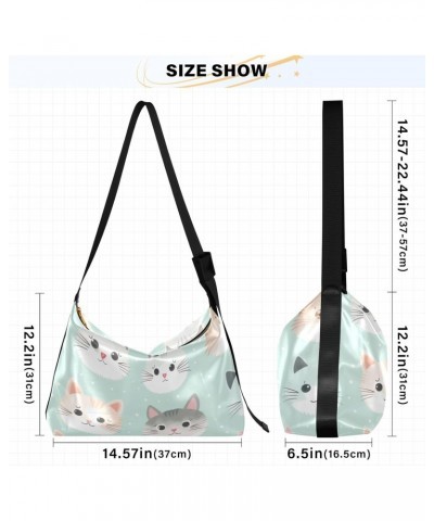 Cute Kitty Cats Tote Bag for Women Large Hobo Bags Crossbody Bag Casual Tote with Adjustable Strap for Travel $15.84 Totes