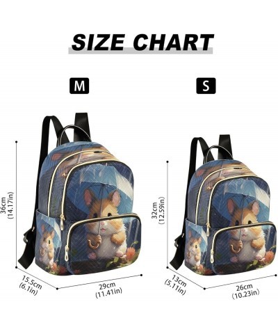 Hamster Flower Ran Women Backpack Purse Ladies Fashion Shoulder Bag Daypack Travel Bag 7.5L Small $13.95 Backpacks