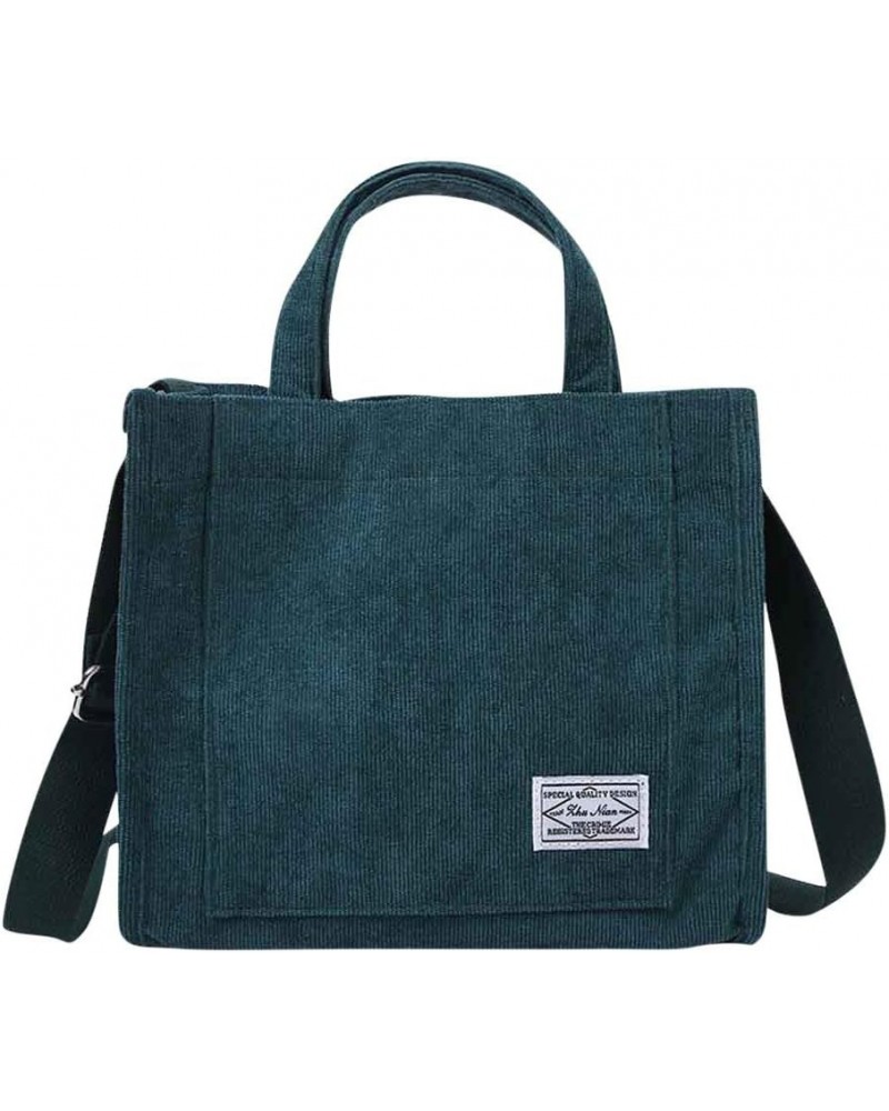 Shoulder Bags Shoulder Bag Women's Fashion Corduroy Handbag Bag Casual Canvas Messenger Bag Green $12.18 Shoulder Bags