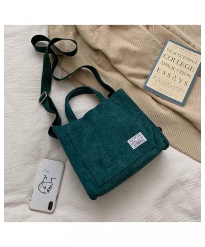 Shoulder Bags Shoulder Bag Women's Fashion Corduroy Handbag Bag Casual Canvas Messenger Bag Green $12.18 Shoulder Bags