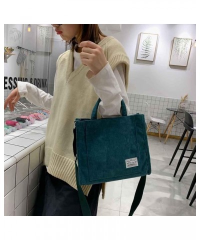 Shoulder Bags Shoulder Bag Women's Fashion Corduroy Handbag Bag Casual Canvas Messenger Bag Green $12.18 Shoulder Bags