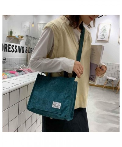 Shoulder Bags Shoulder Bag Women's Fashion Corduroy Handbag Bag Casual Canvas Messenger Bag Green $12.18 Shoulder Bags