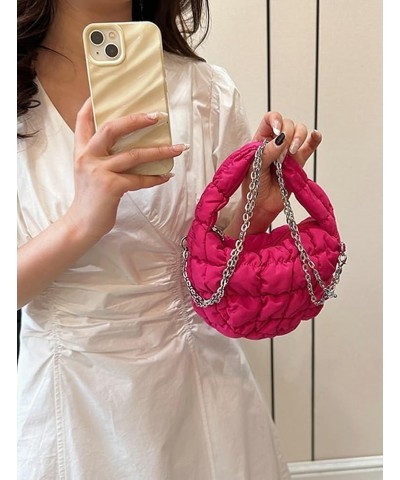 Quilted Hobo Bag Women's Padding Down Cotton Shoulder Crossbody Purse Handbag Dumpling Totes Satchels with Chain B-purple $17...