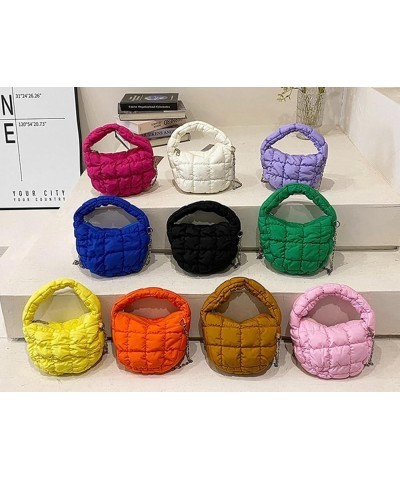 Quilted Hobo Bag Women's Padding Down Cotton Shoulder Crossbody Purse Handbag Dumpling Totes Satchels with Chain B-purple $17...