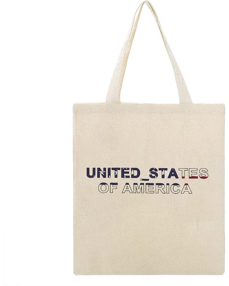 United States of America Flag Tote Bag National Flag Canvas Tote Bag with Handle Cute Book Bag Shopping Shoulder Bag for Wome...