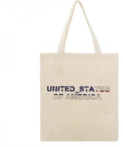 United States of America Flag Tote Bag National Flag Canvas Tote Bag with Handle Cute Book Bag Shopping Shoulder Bag for Wome...