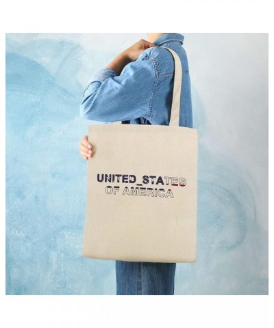 United States of America Flag Tote Bag National Flag Canvas Tote Bag with Handle Cute Book Bag Shopping Shoulder Bag for Wome...