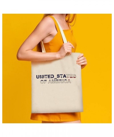 United States of America Flag Tote Bag National Flag Canvas Tote Bag with Handle Cute Book Bag Shopping Shoulder Bag for Wome...