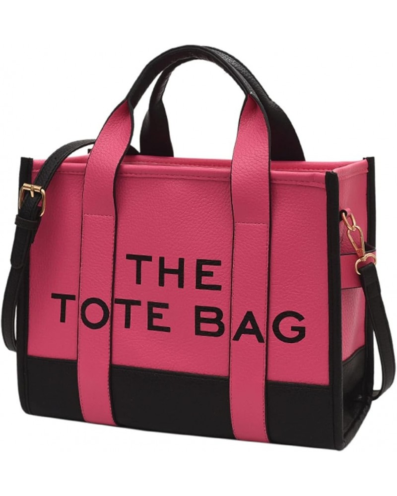 The Tote Bag for Women Large Leather Tote Bag Dupes Top Handle Crossbody Handbags Black Red $18.89 Totes