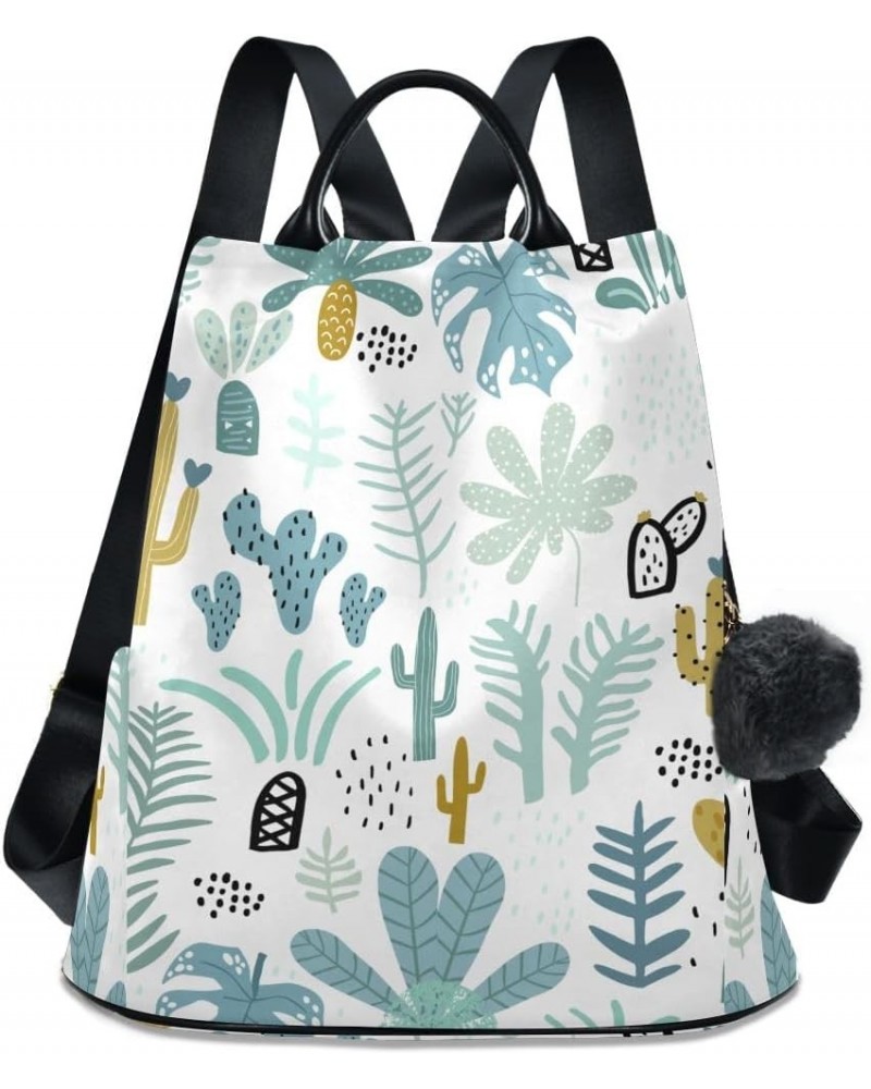 Backpack Purse for Women Fashion Travel Anti-theft Cactus Palm Leaves Floral Daypack Casual Shoulder Bag Medium Size $18.81 B...